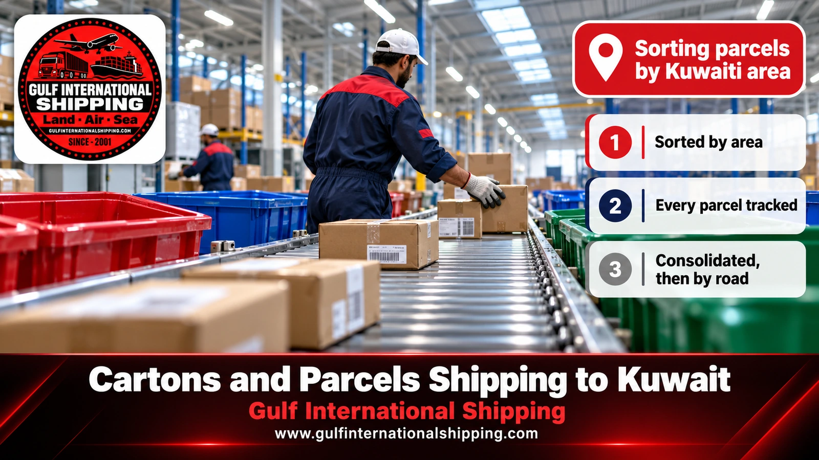Sorting parcels by Kuwaiti area