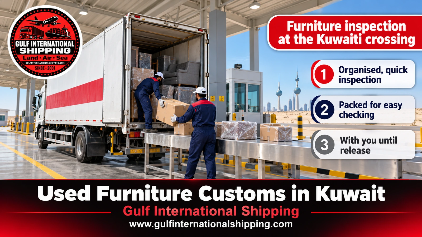 Furniture inspection at the Kuwaiti crossing