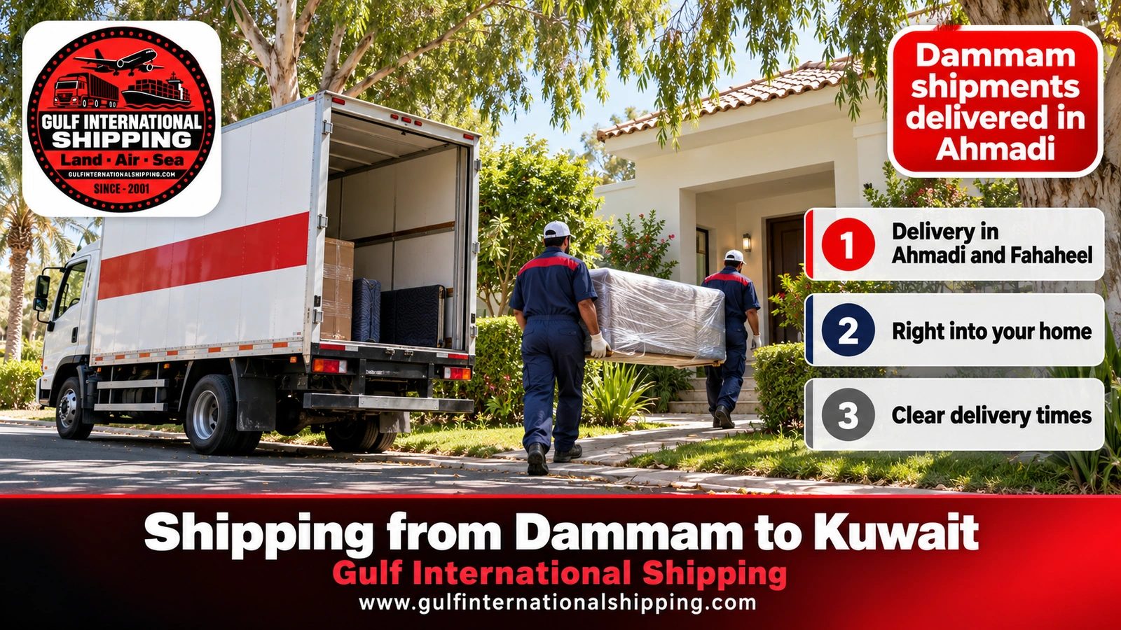 Dammam shipments delivered in Ahmadi