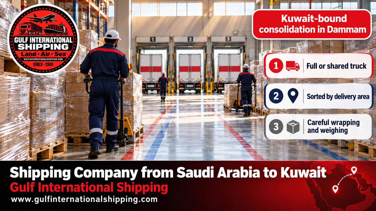 Kuwait-bound consolidation in Dammam