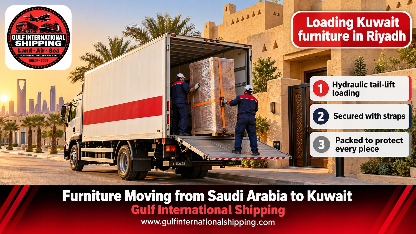Loading Kuwait furniture in Riyadh