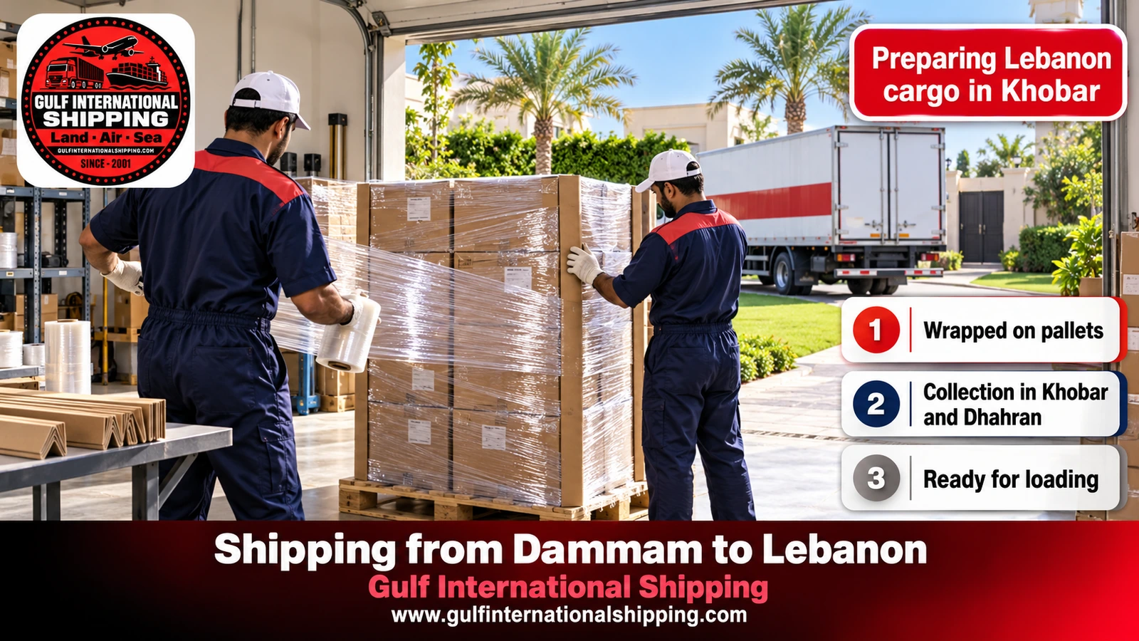 Preparing Lebanon cargo in Khobar