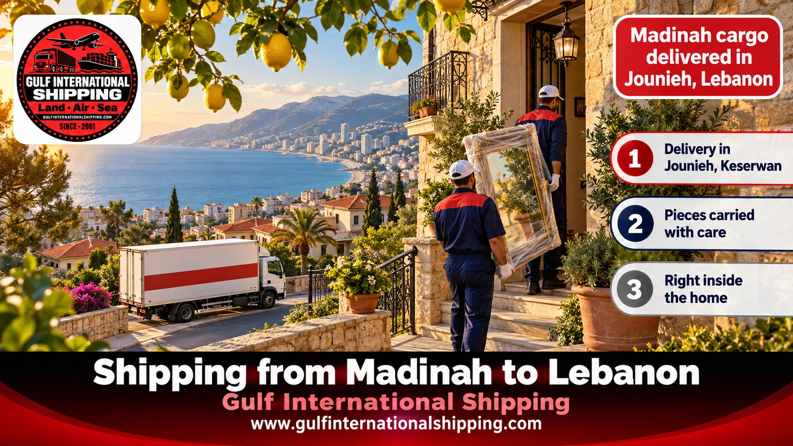 Madinah cargo delivered in Jounieh, Lebanon