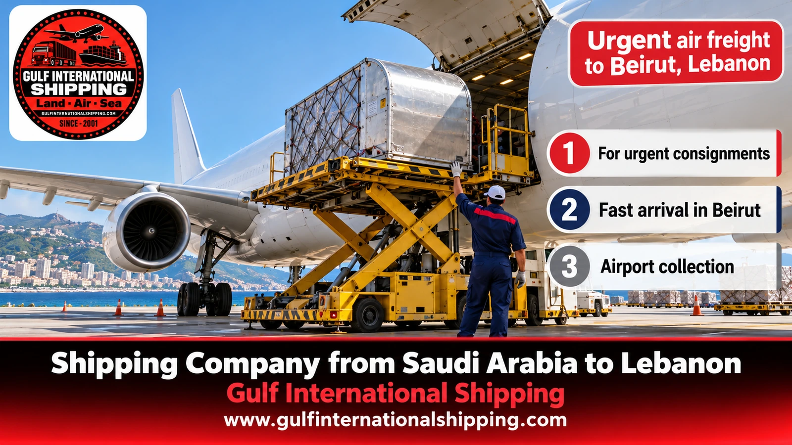 Urgent air freight to Beirut, Lebanon