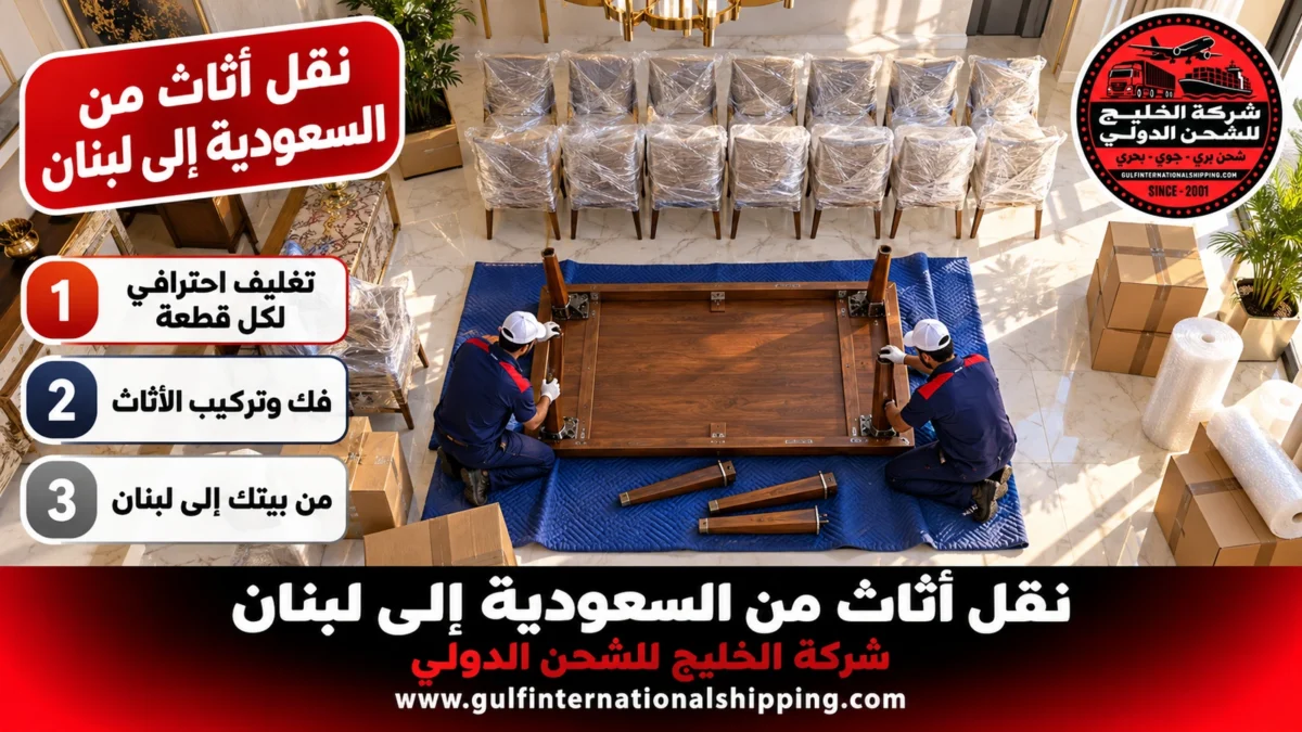 نقل أثاث من السعودية إلى لبنان