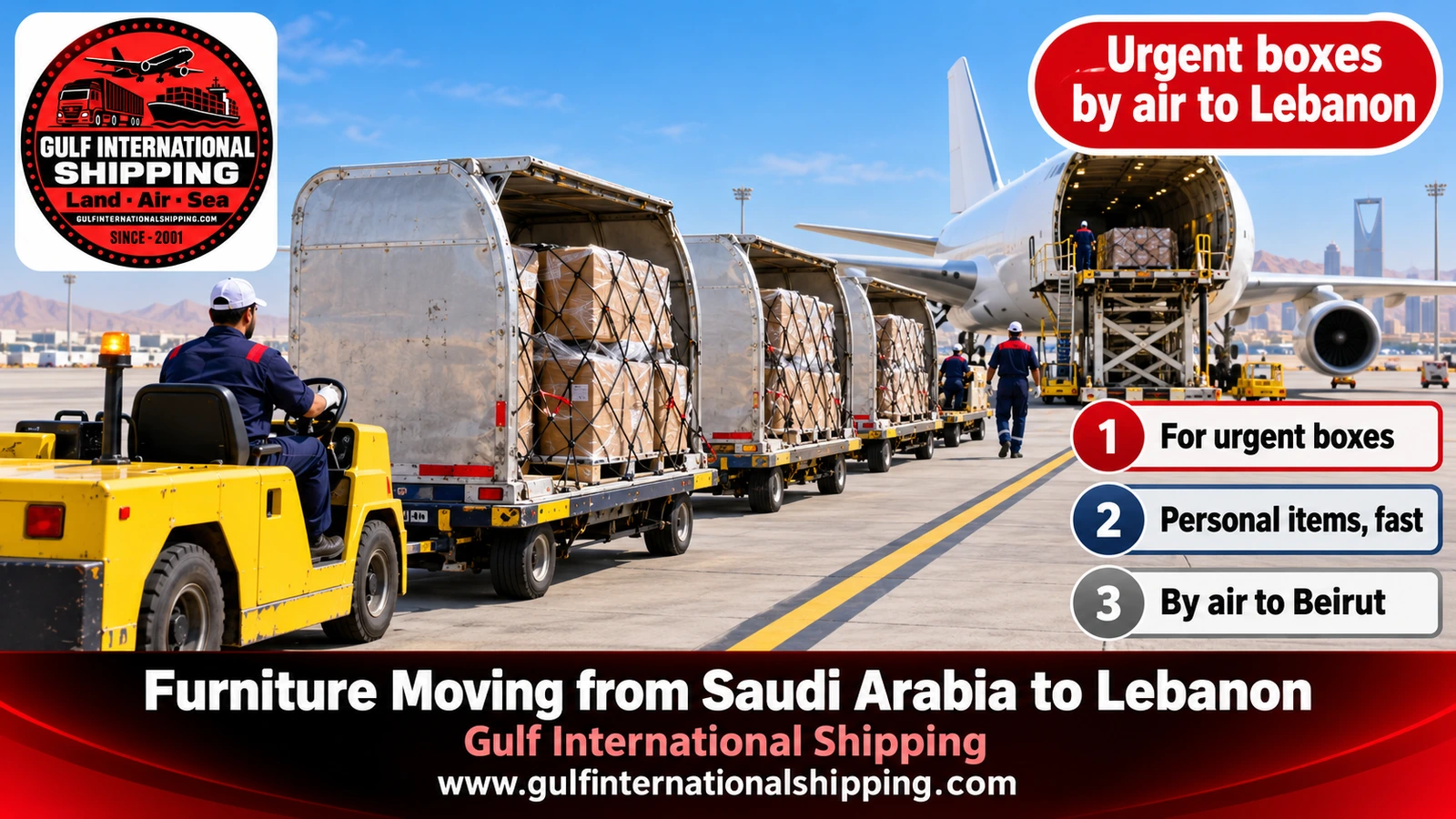 Urgent boxes by air to Lebanon