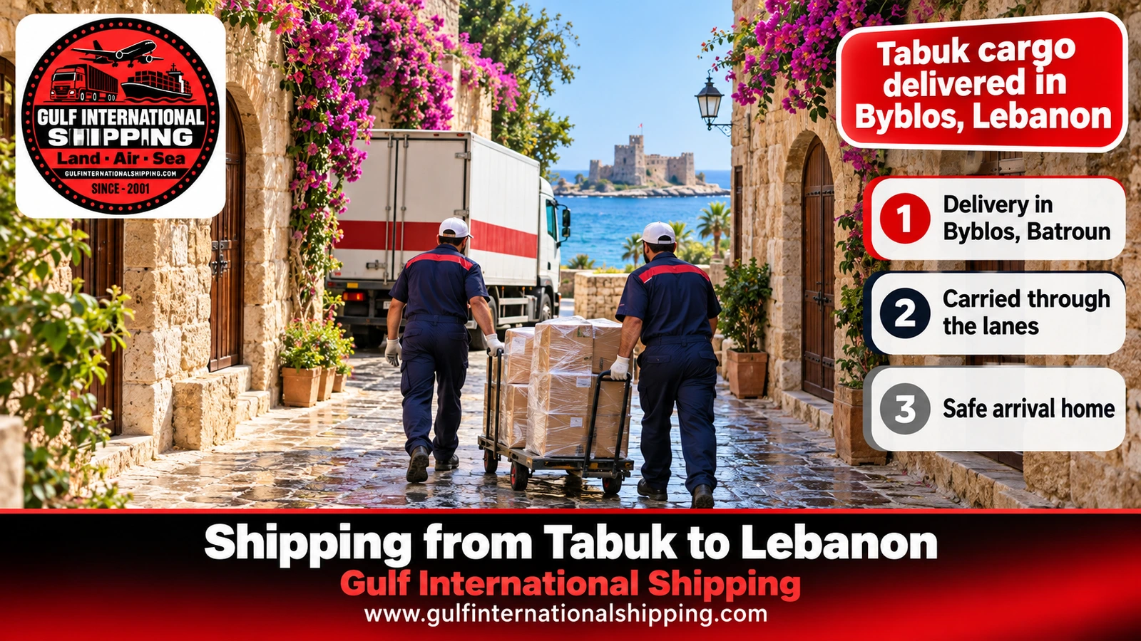 Tabuk cargo delivered in Byblos, Lebanon