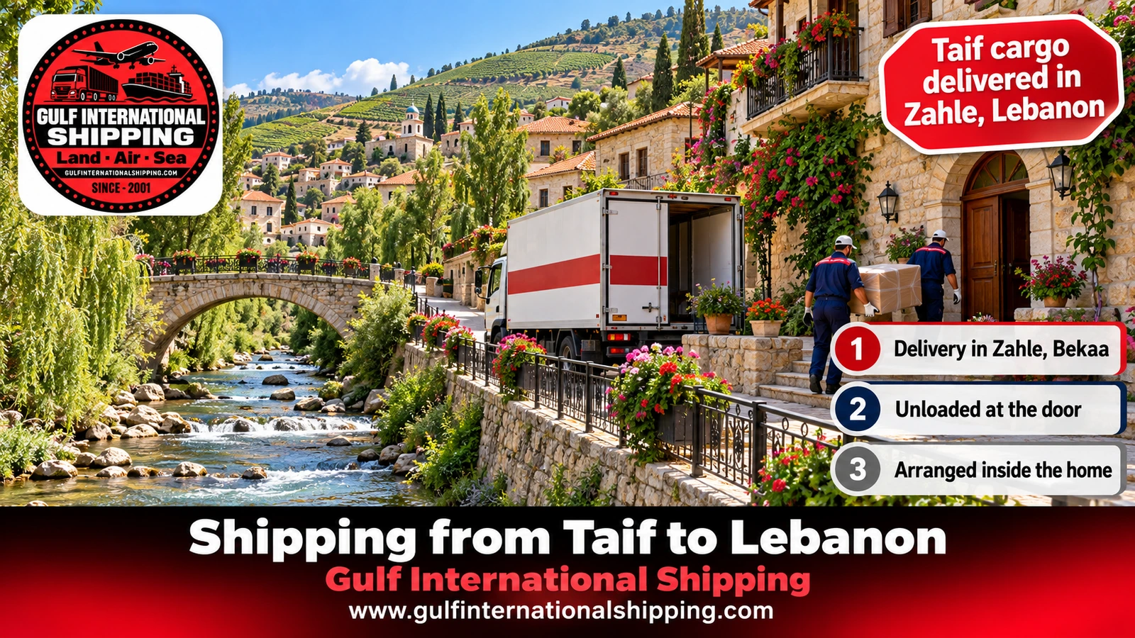 Taif cargo delivered in Zahle, Lebanon