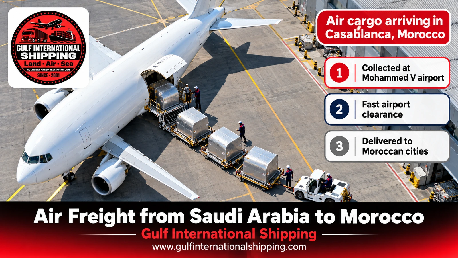 Air cargo arriving in Casablanca, Morocco