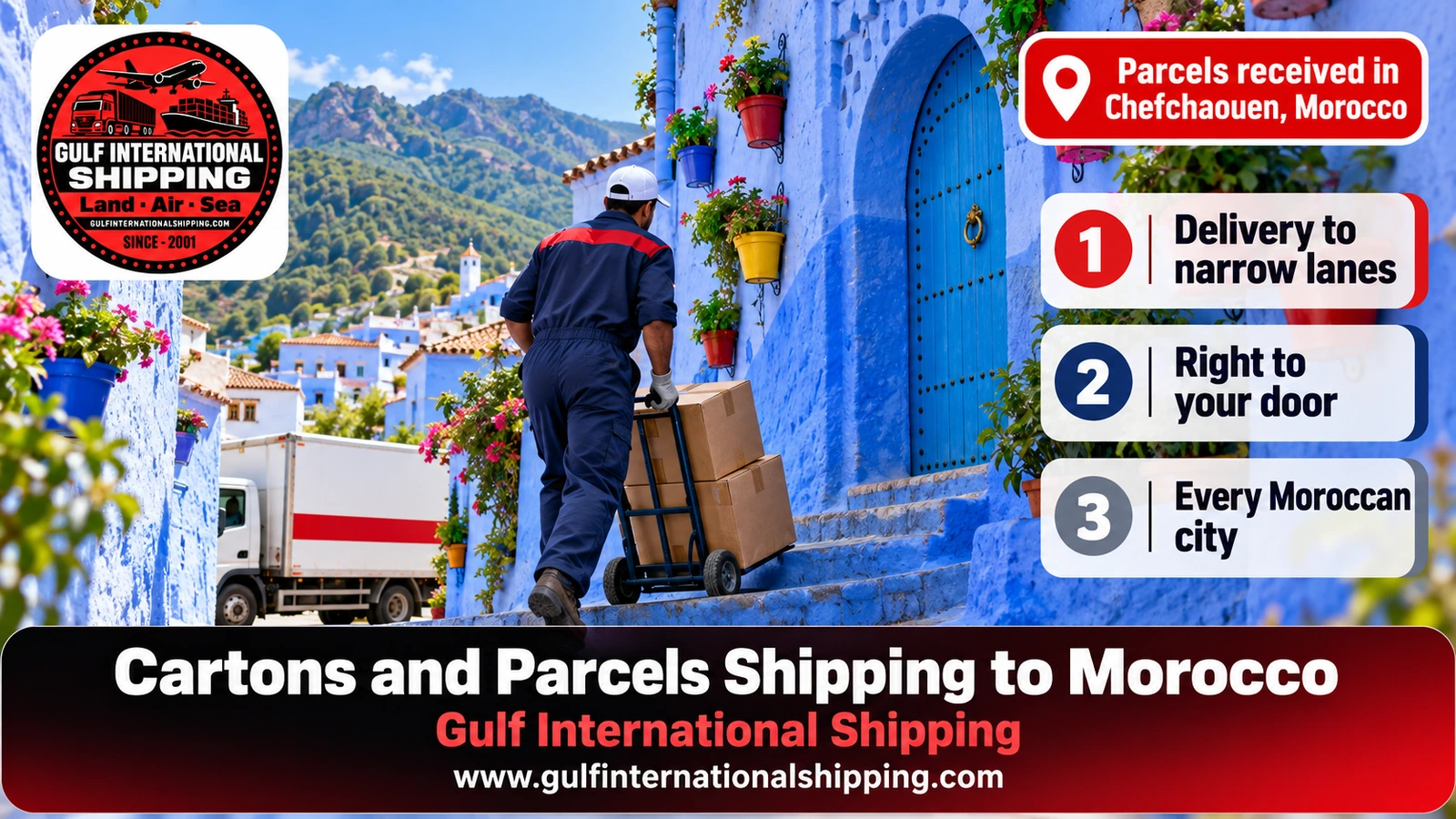 Parcels received in Chefchaouen, Morocco