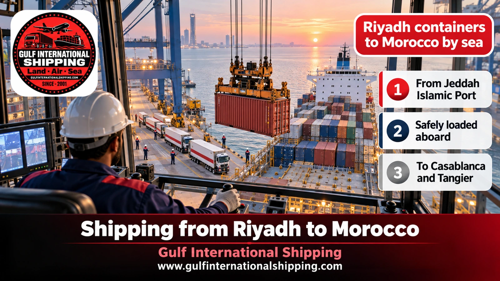 Riyadh containers to Morocco by sea