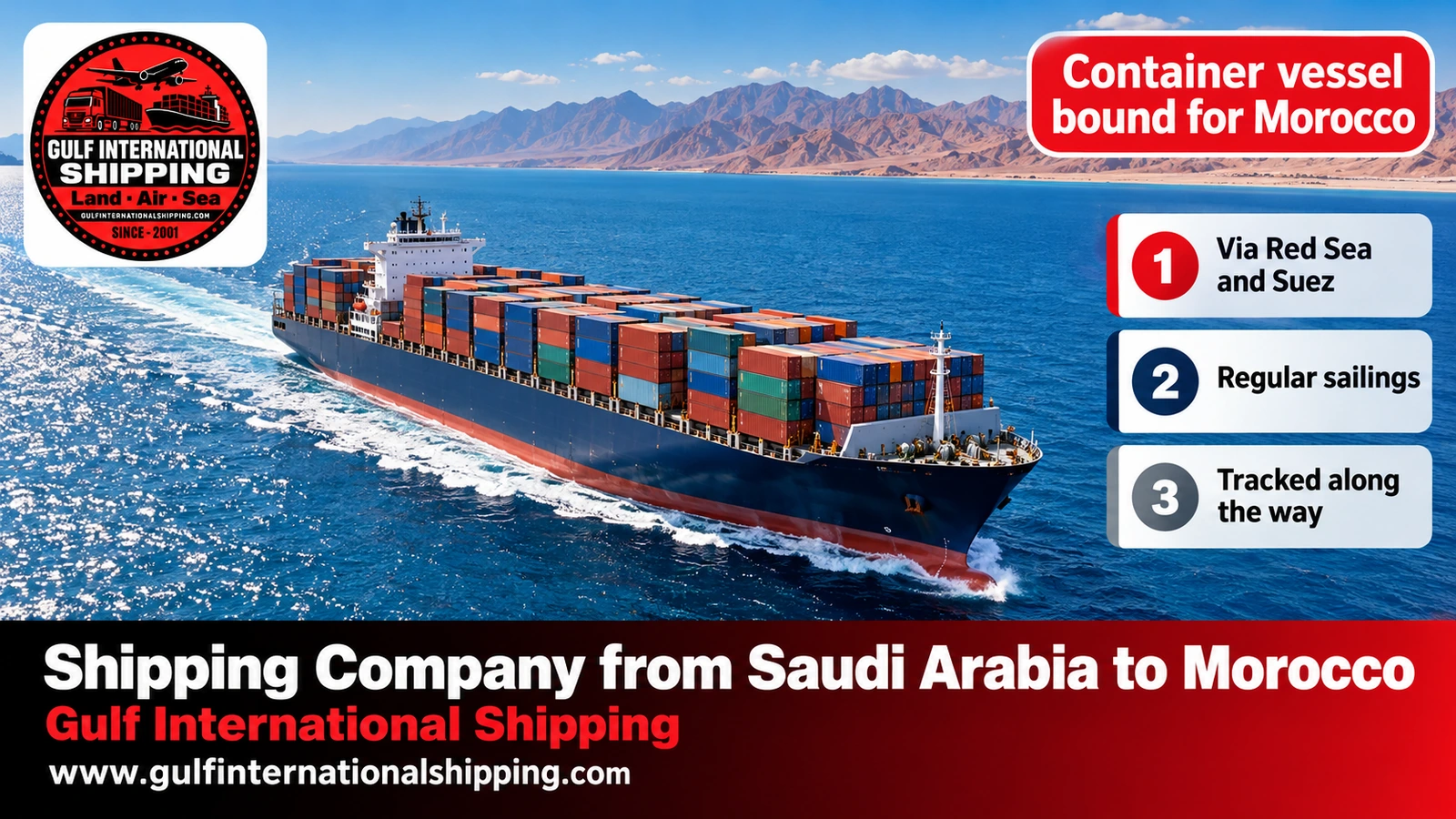 Container vessel bound for Morocco