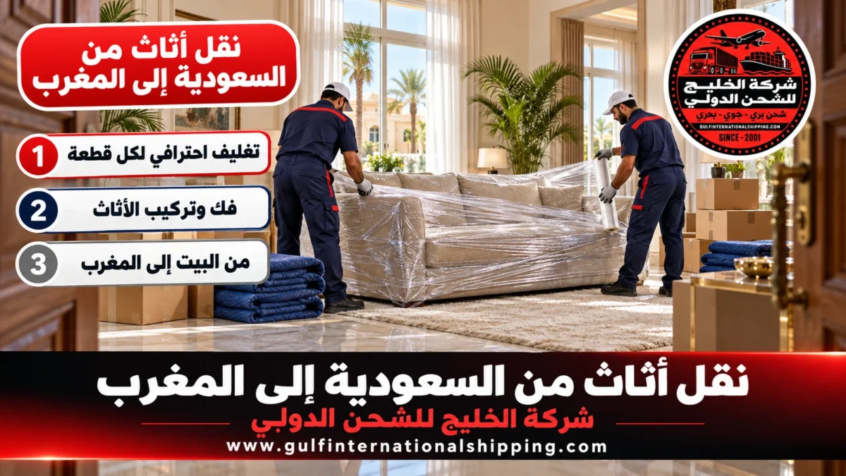 نقل أثاث من السعودية إلى المغرب