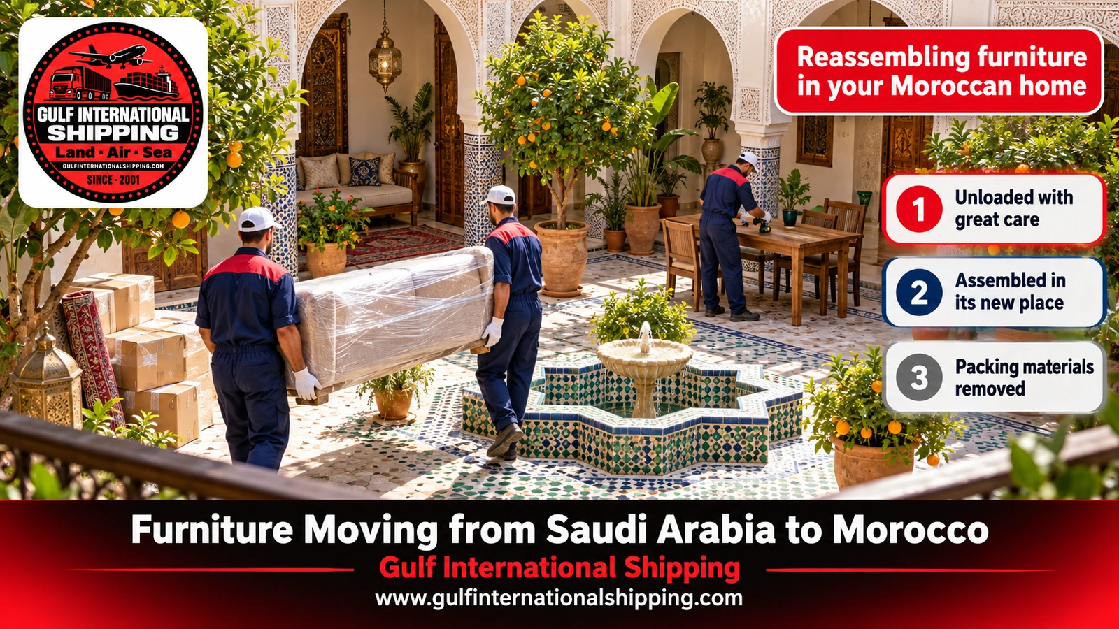 Reassembling furniture in your Moroccan home