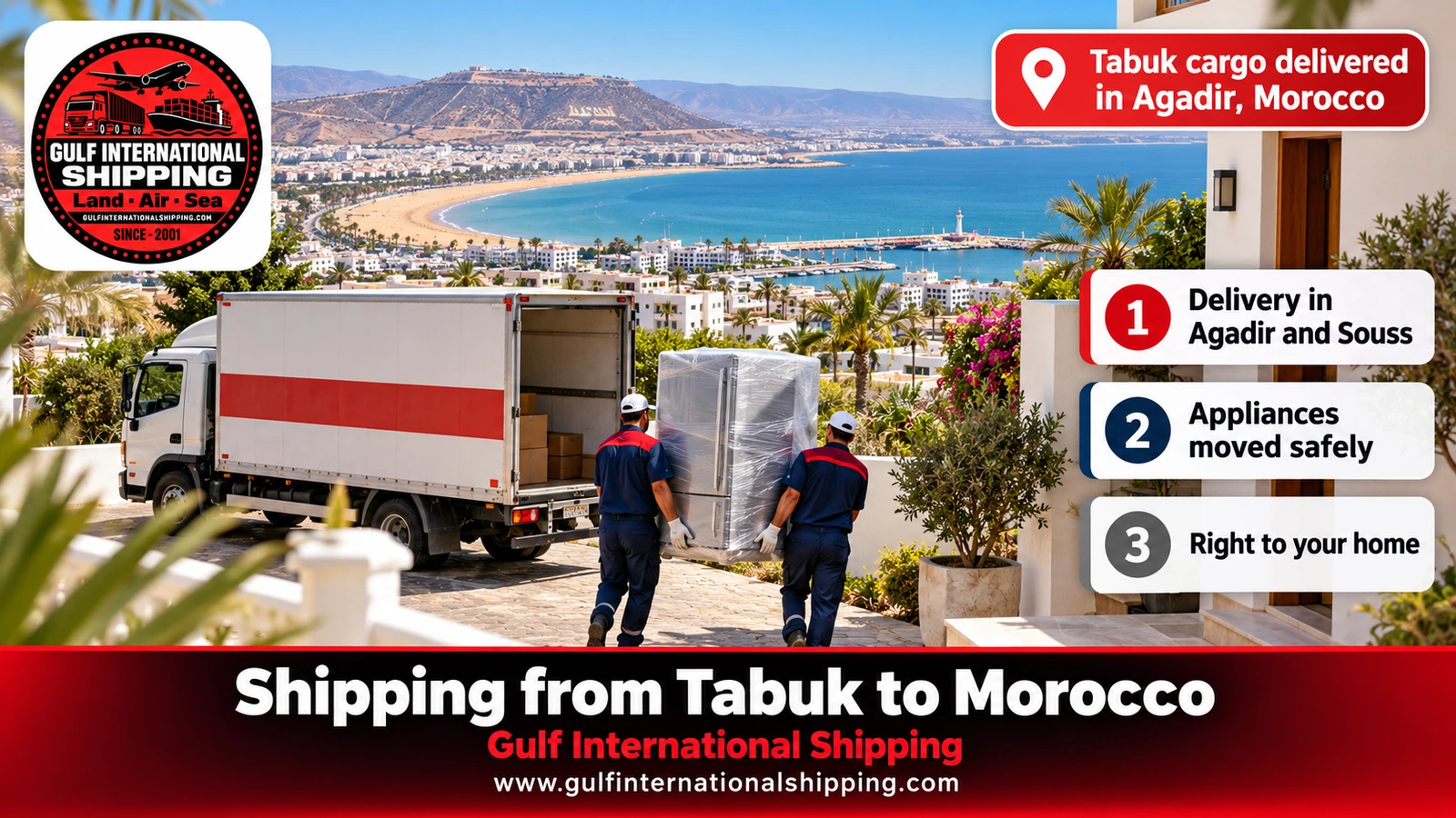 Tabuk cargo delivered in Agadir, Morocco