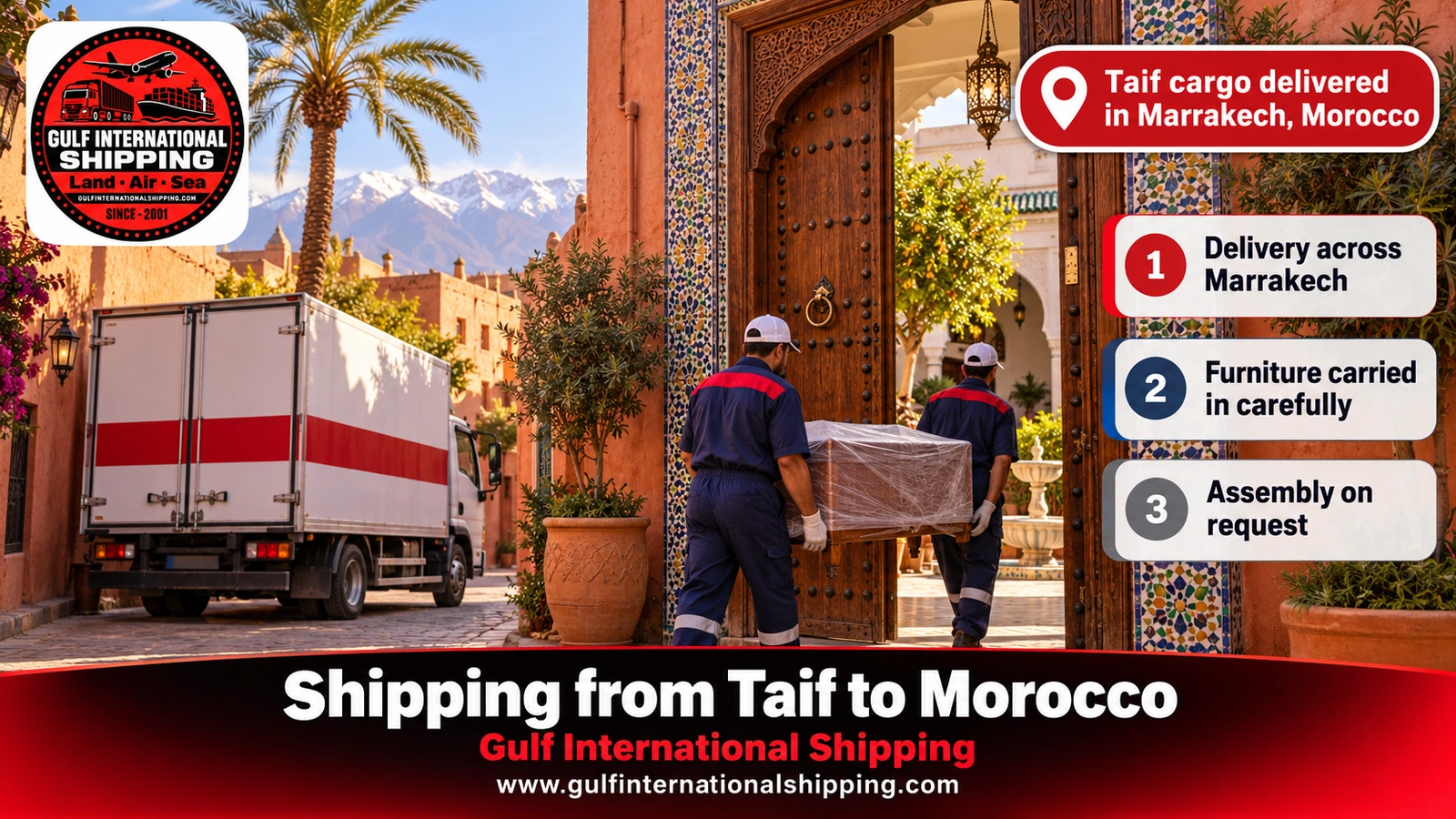 Taif cargo delivered in Marrakech, Morocco