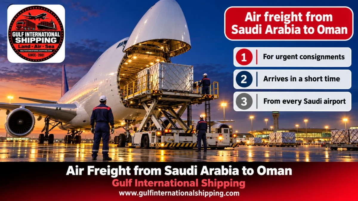 Air freight from Saudi Arabia to Oman