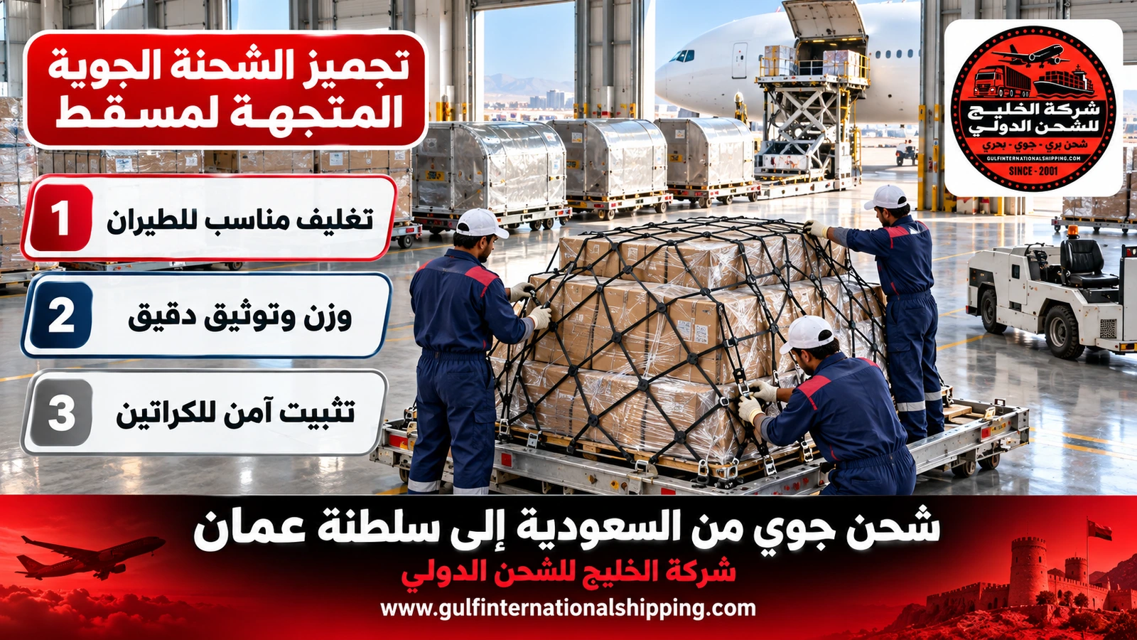 تجهيز الشحنة الجوية المتجهة لمسقط