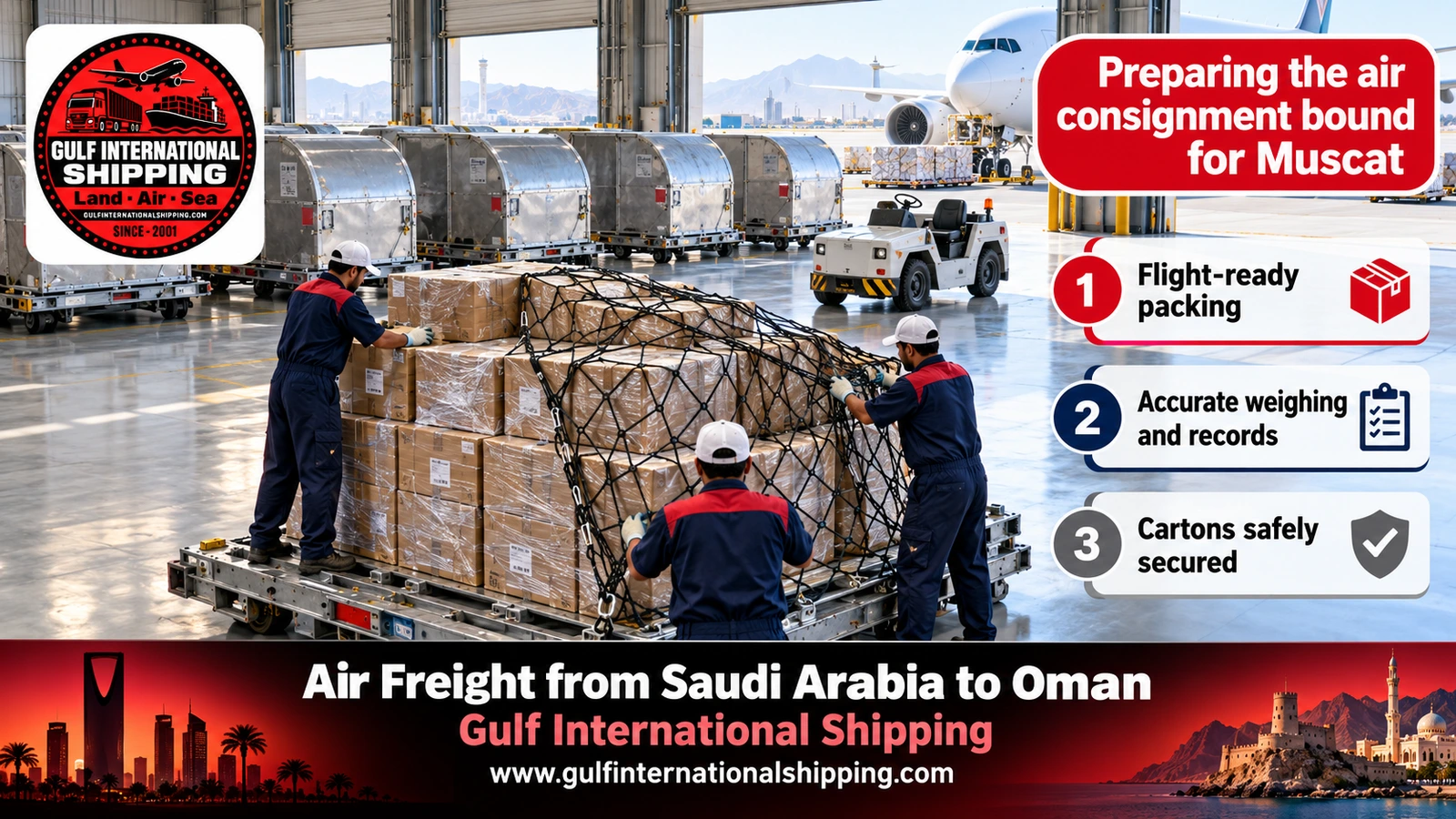 Preparing the air consignment bound for Muscat