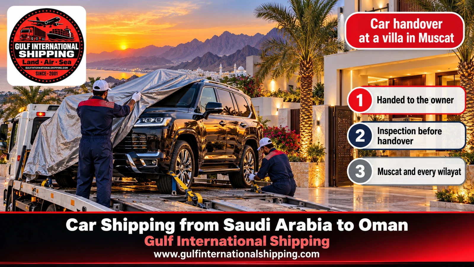 Car handover at a villa in Muscat