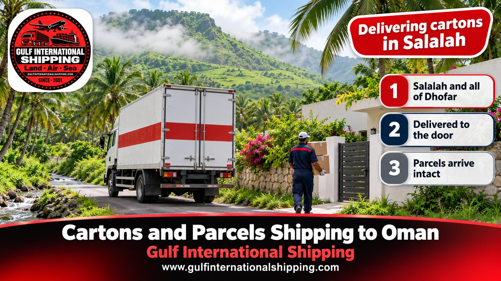 Delivering cartons in Salalah