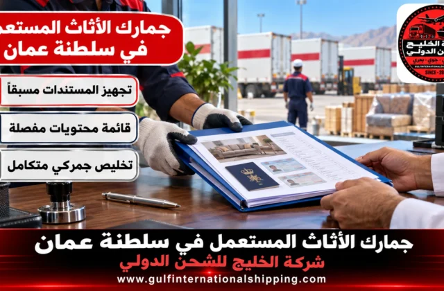 جمارك الأثاث المستعمل في سلطنة عمان نقل منزلي إلى مسقط وشحن سيارات