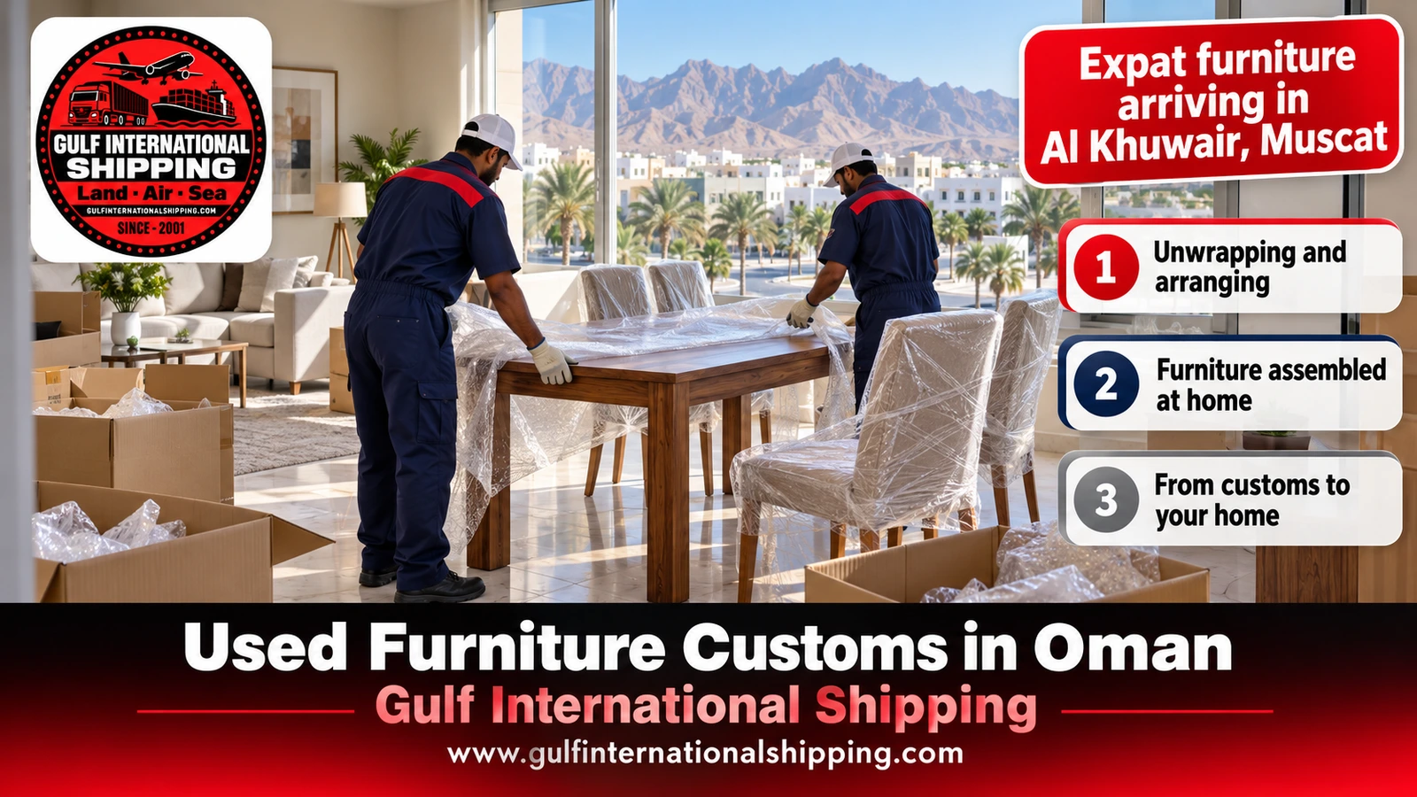 Expat furniture arriving in Al Khuwair, Muscat