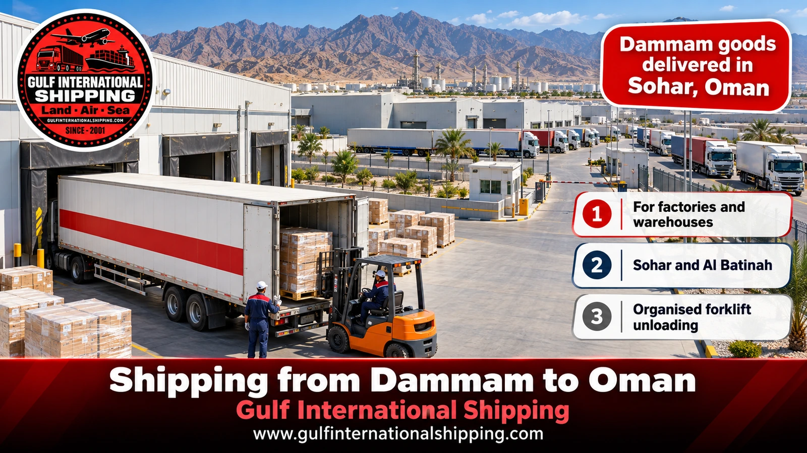 Dammam goods delivered in Sohar, Oman
