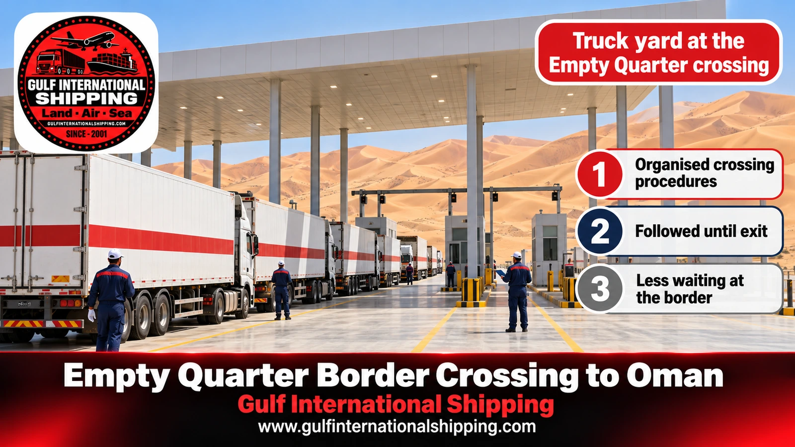 Truck yard at the Empty Quarter crossing