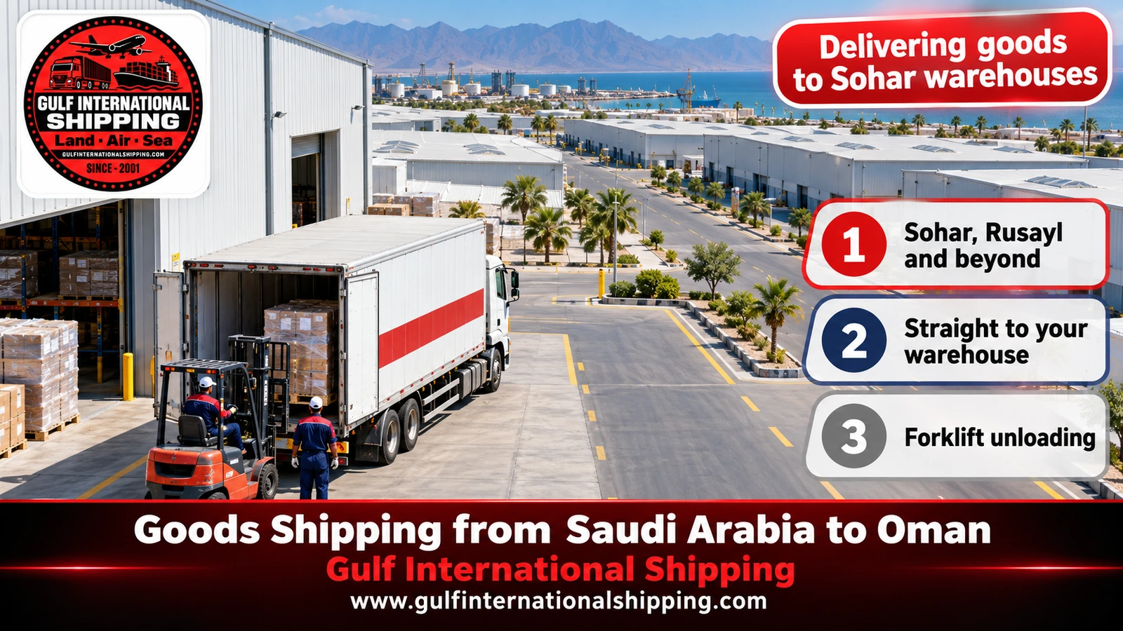 Delivering goods to Sohar warehouses