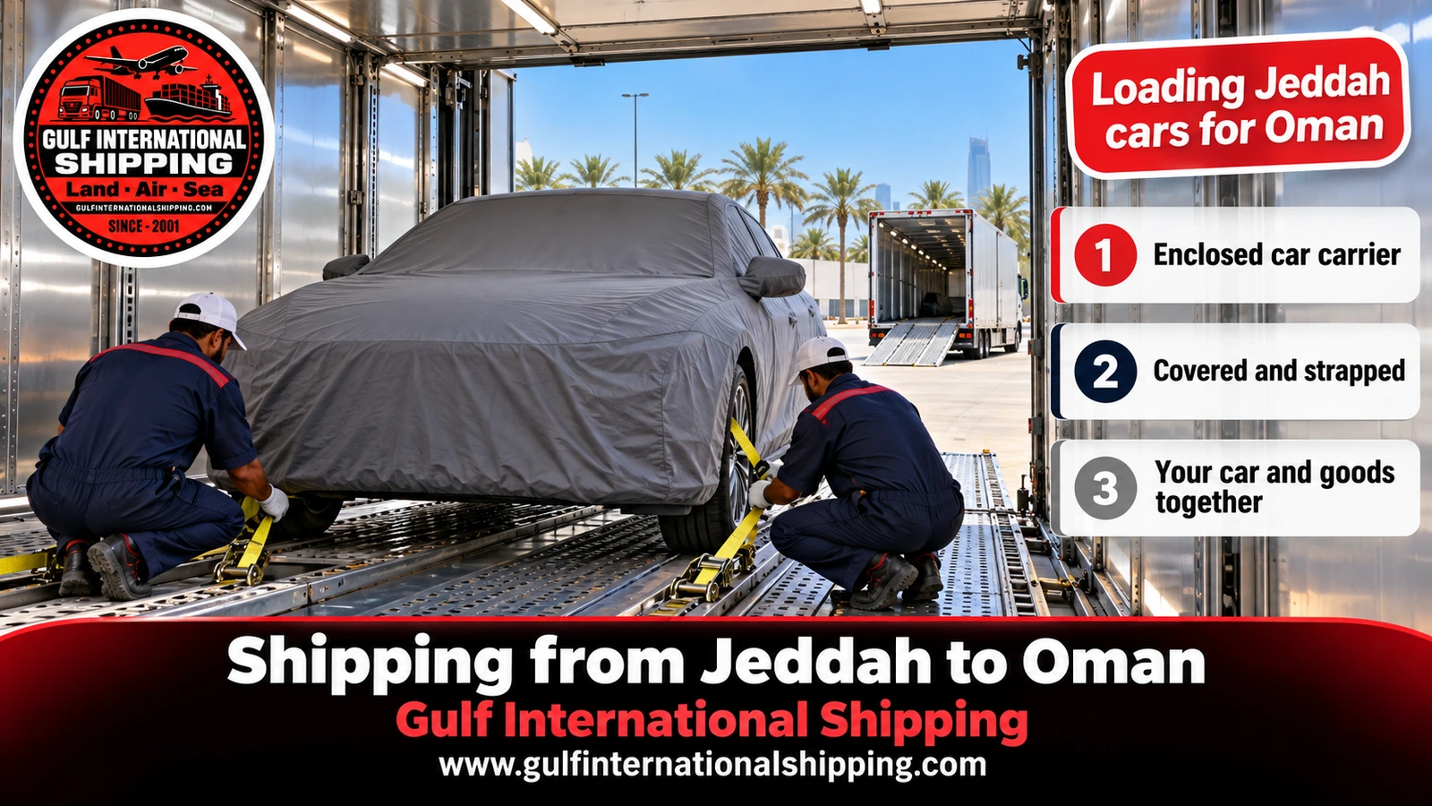 Loading Jeddah cars for Oman