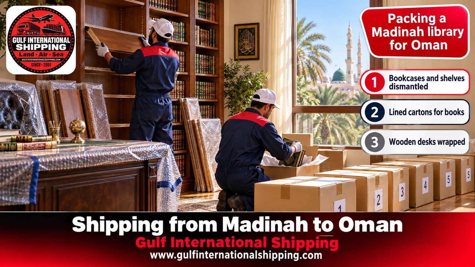 Packing a Madinah library for Oman