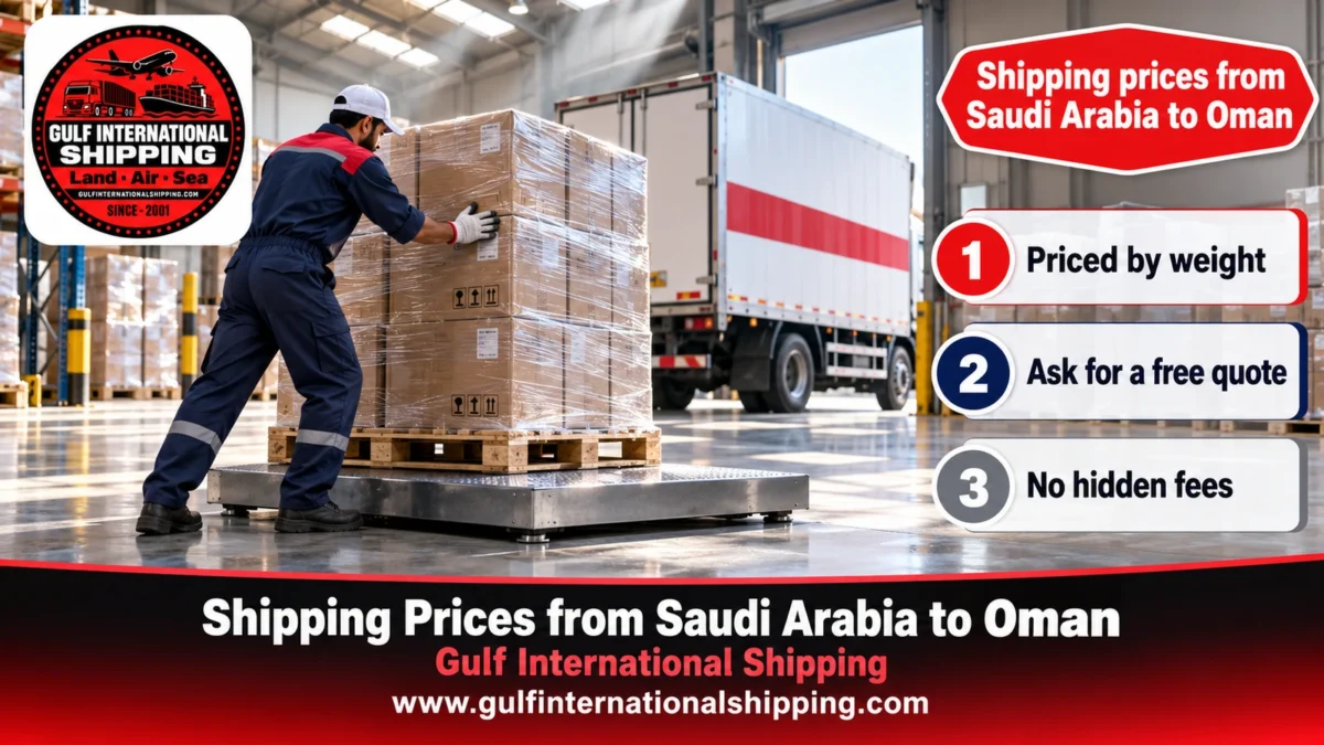 Shipping prices from Saudi Arabia to Oman