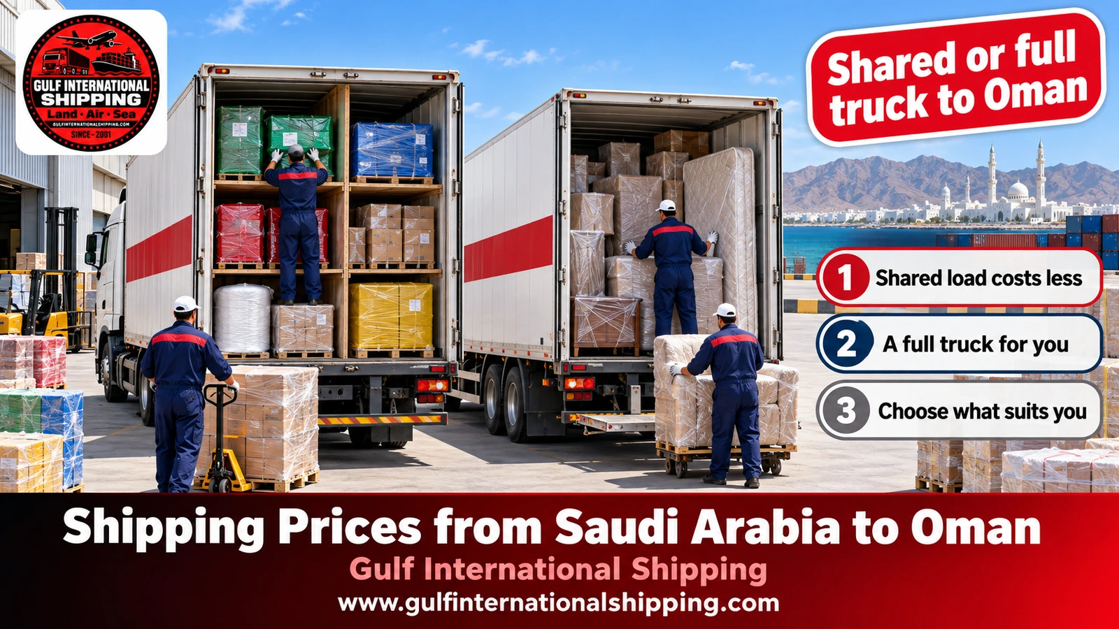 Shared or full truck to Oman