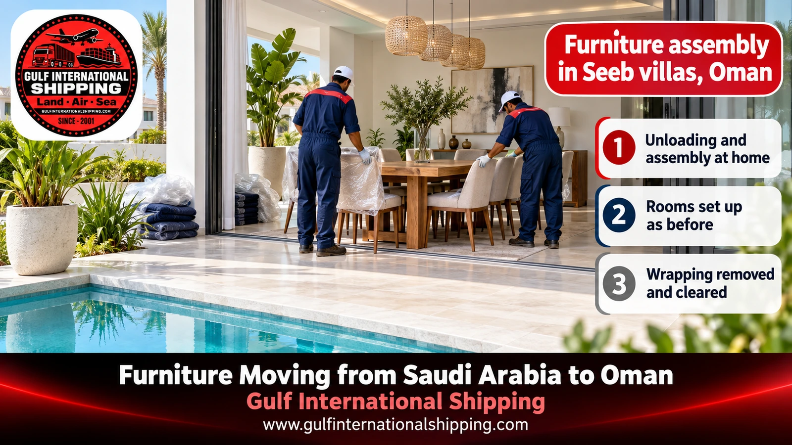 Furniture assembly in Seeb villas, Oman