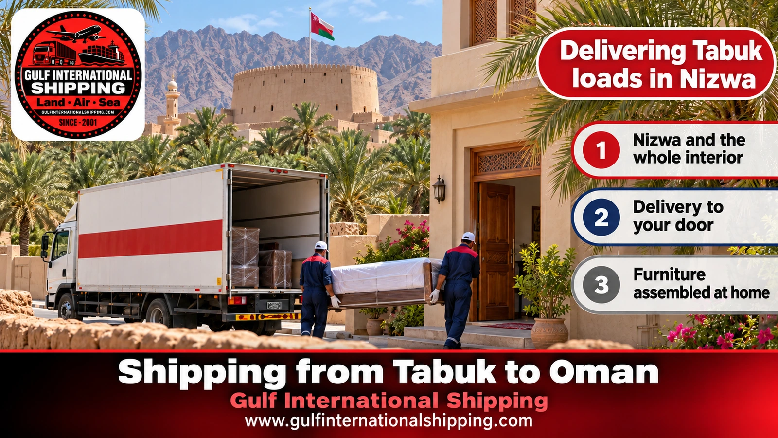 Delivering Tabuk loads in Nizwa