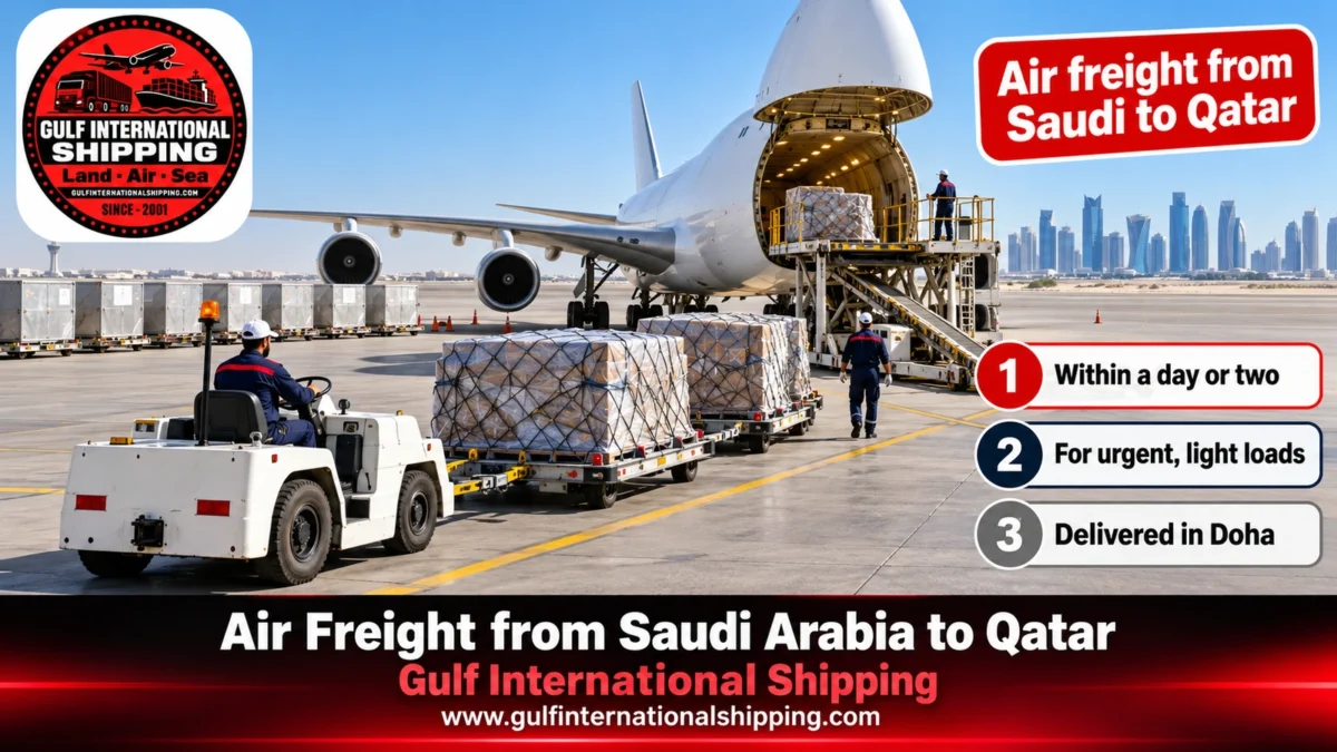 Air freight from Saudi to Qatar