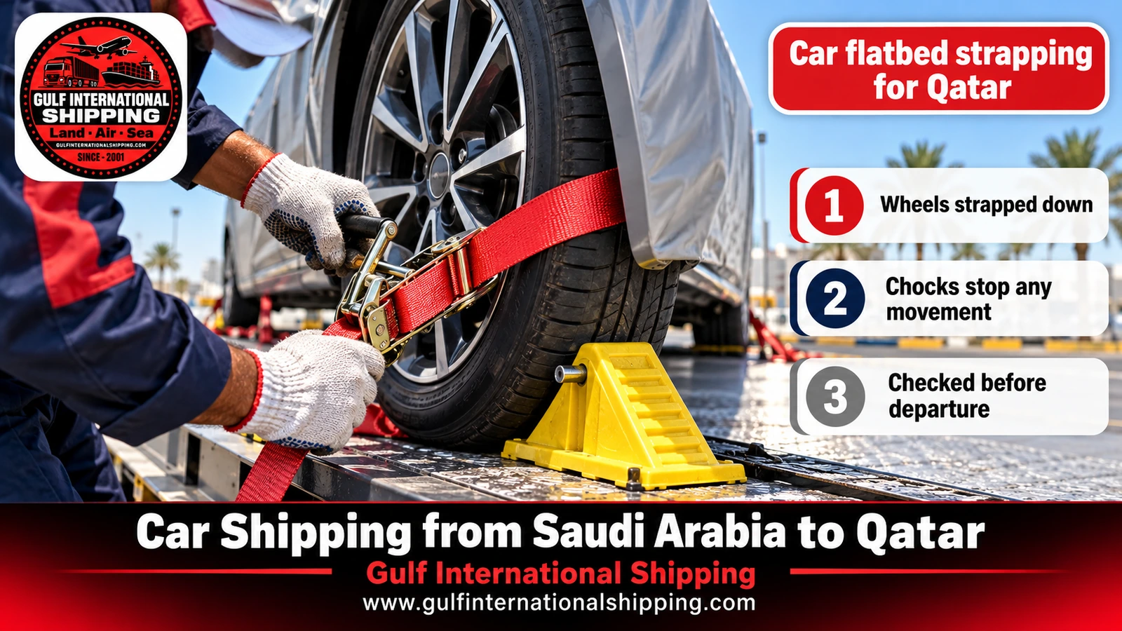 Car flatbed strapping for Qatar