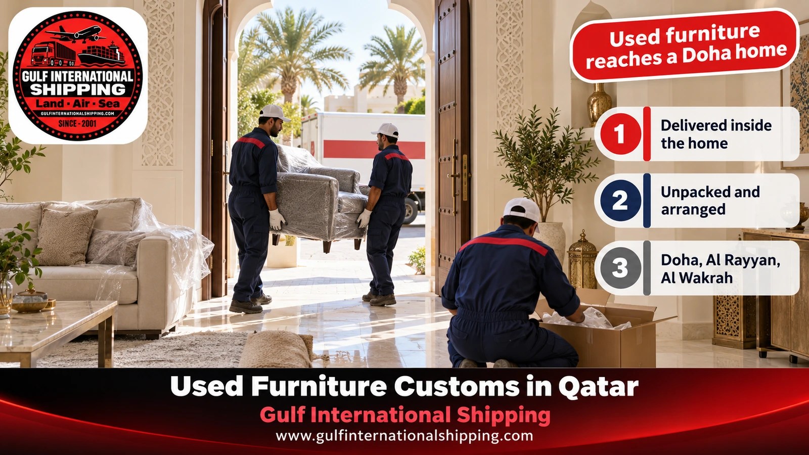 Used furniture reaches a Doha home