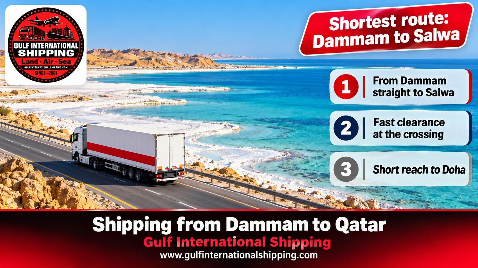 Shortest route: Dammam to Salwa