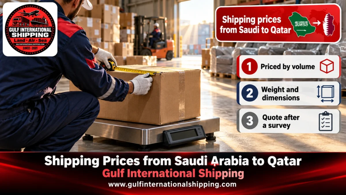 Shipping prices from Saudi to Qatar