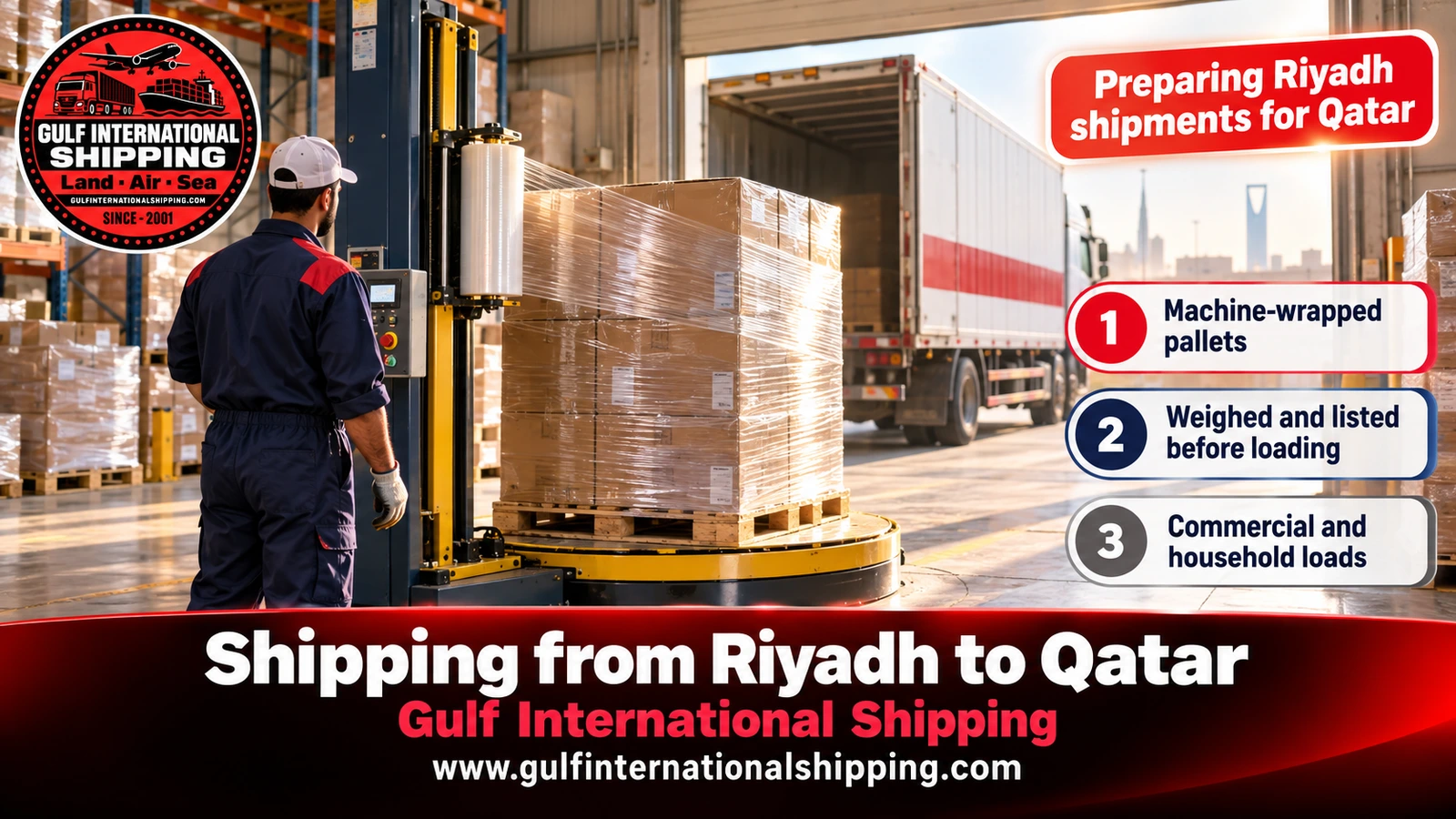 Preparing Riyadh shipments for Qatar