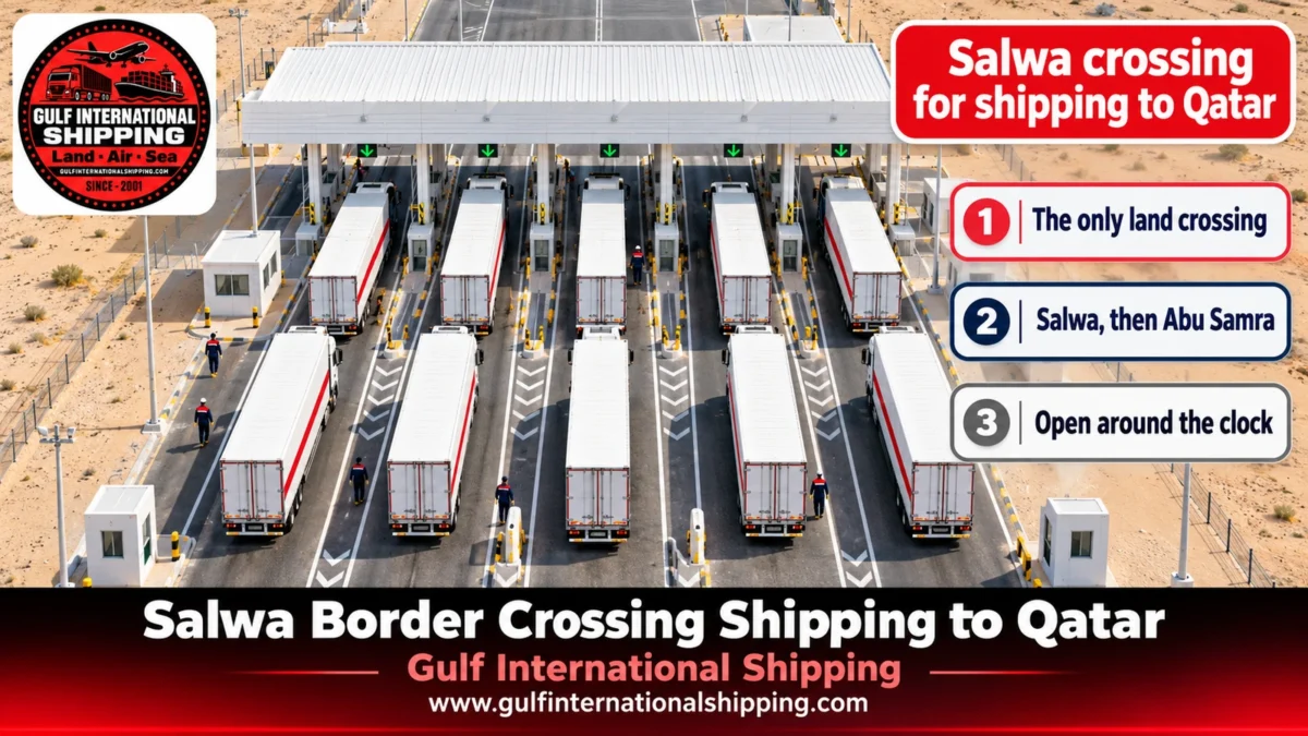 Salwa crossing for shipping to Qatar