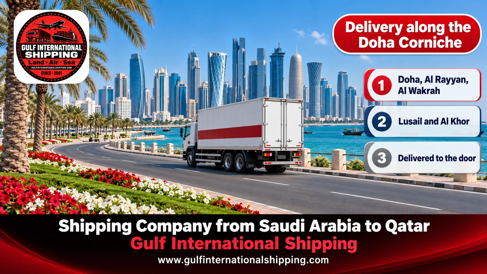 Delivery along the Doha Corniche