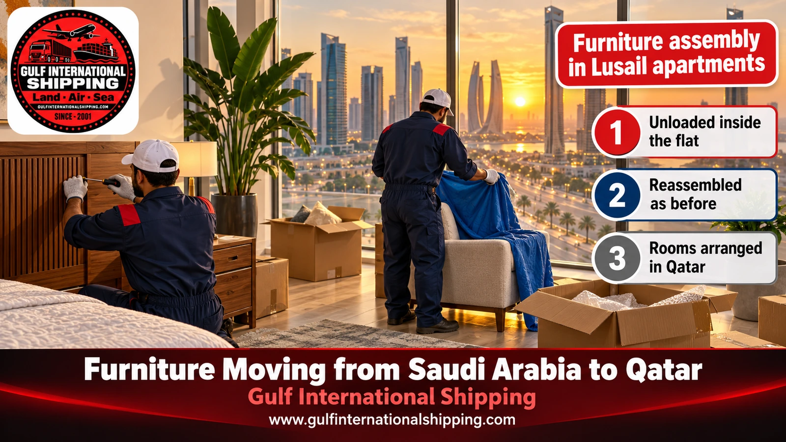 Furniture assembly in Lusail apartments