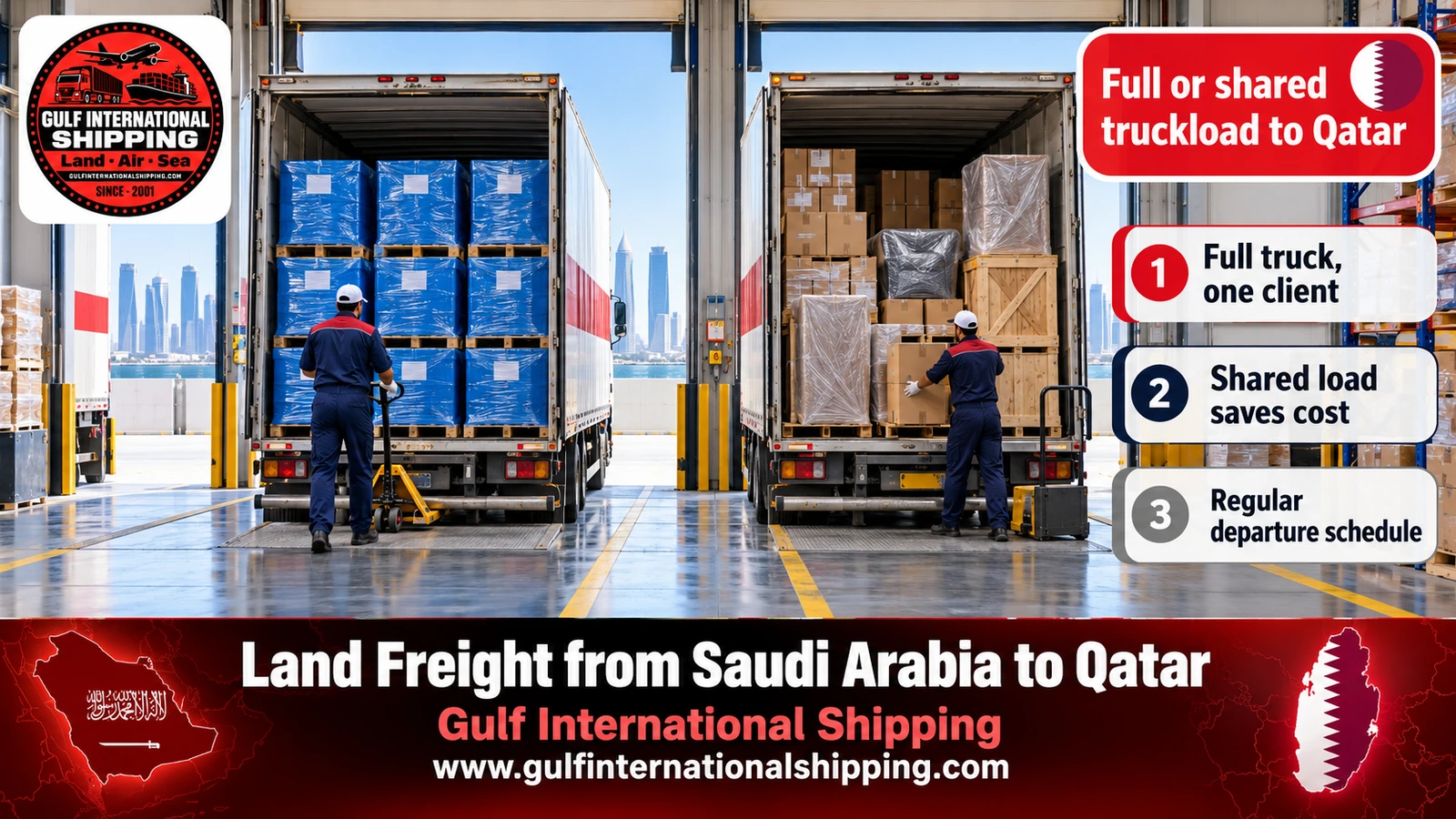 Full or shared truckload to Qatar