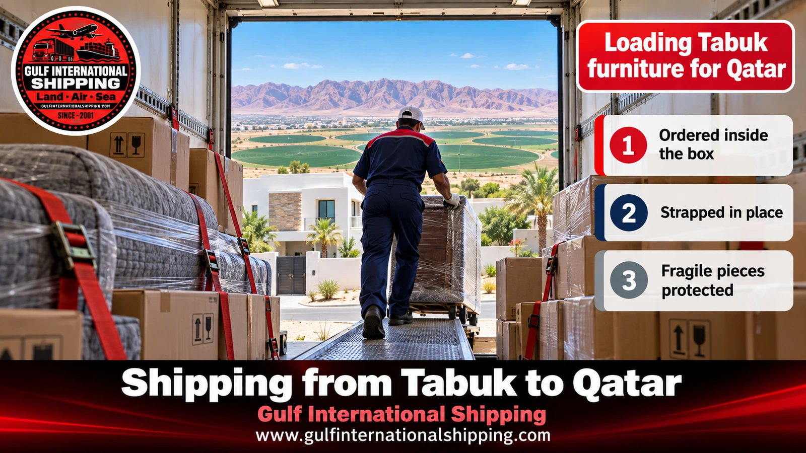 Loading Tabuk furniture for Qatar