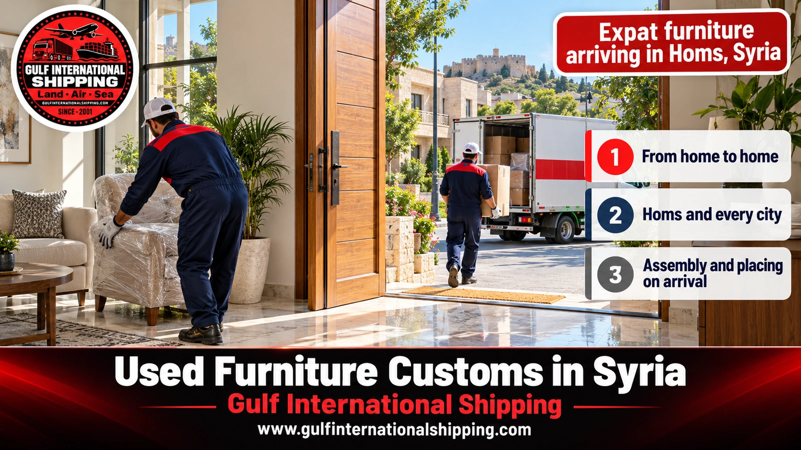 Expat furniture arriving in Homs, Syria