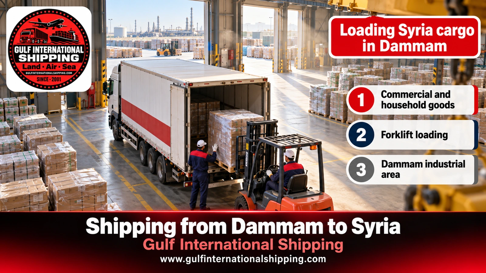 Loading Syria cargo in Dammam
