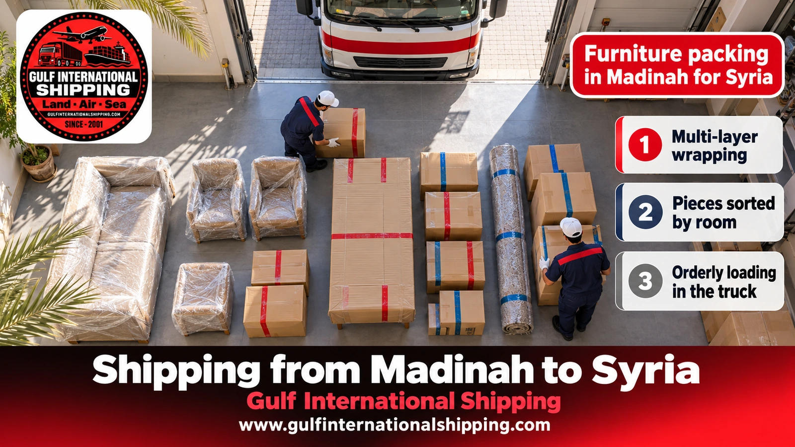 Furniture packing in Madinah for Syria
